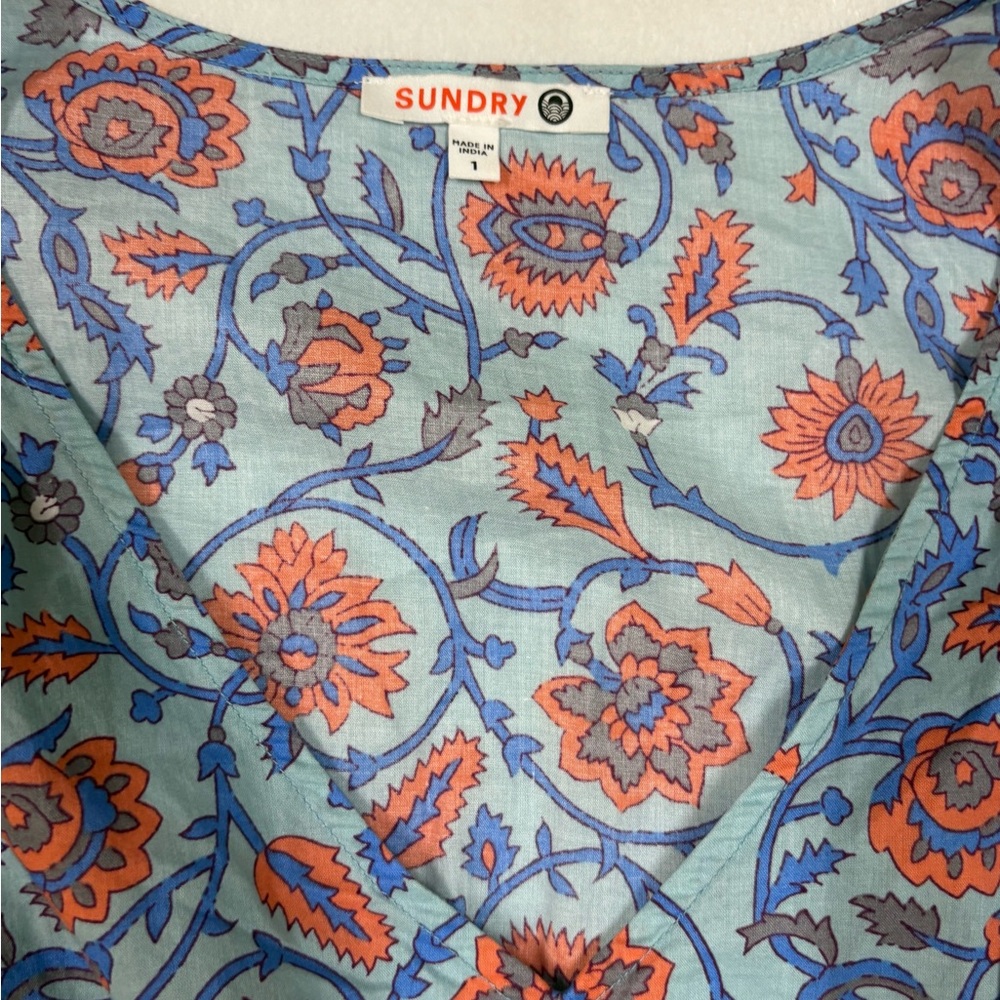 Sundry Blue and Pink Floral Mini Dress - Picture 5 of 12